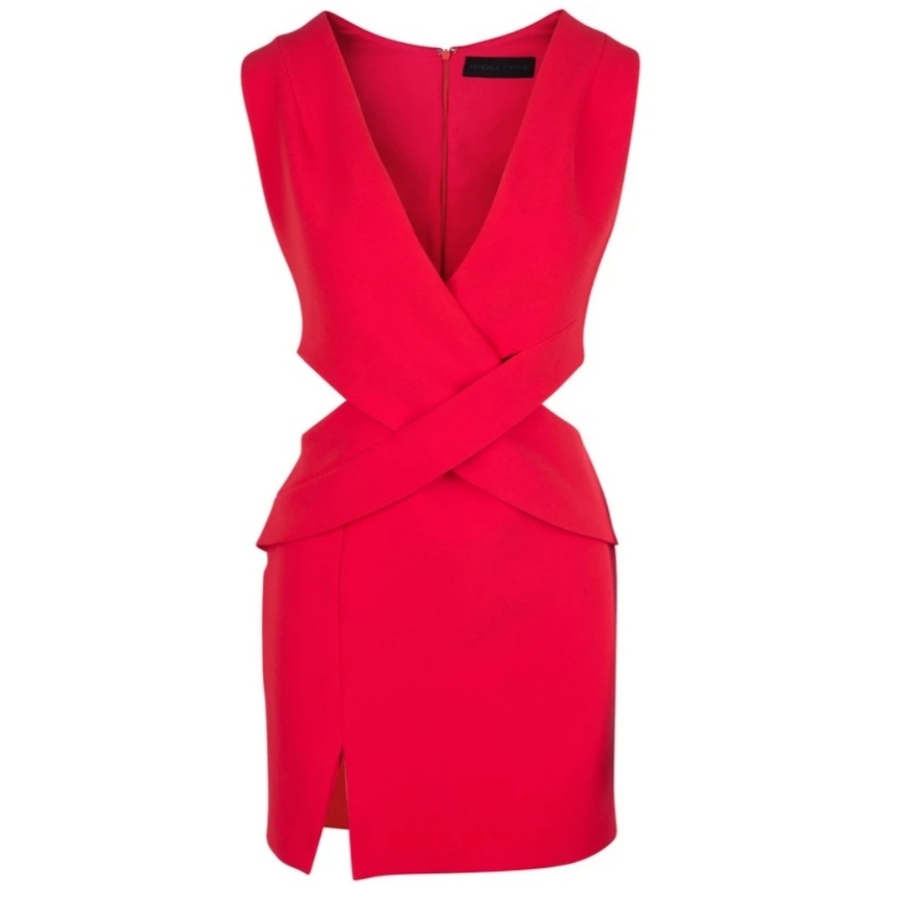 Kendall + Kylie Deep Plunge Cut Out Dress for women's (XS/Extra small)